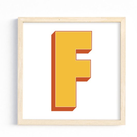 Letterkunstposter, F-monogram, Vetgedrukte initiaa Poster