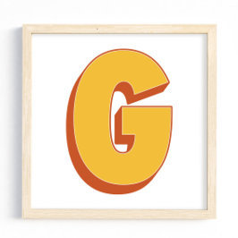 Letterkunstposter, G-monogram, Vetgedrukte initiaa Poster