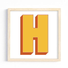 Letterkunstposter, H-monogram, vetgedrukte initiaa Poster