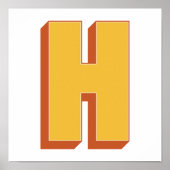 Letterkunstposter, H-monogram, vetgedrukte initiaa Poster (Voorkant)
