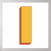 Letterkunstposter, I-monogram, Vet gedrukte initia Poster (Voorkant)