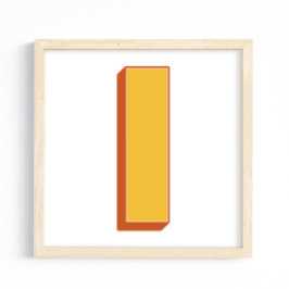 Letterkunstposter, I-monogram, Vet gedrukte initia Poster