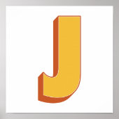 Letterkunstposter, J-monogram, Vetgedrukte initiaa Poster (Voorkant)