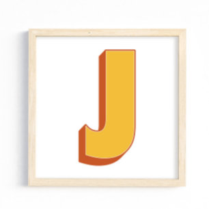Letterkunstposter, J-monogram, Vetgedrukte initiaa Poster