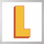 Letterkunstposter, L-monogram, Vet gedrukt initiaa Poster (Voorkant)