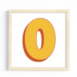 Letterkunstposter, O-monogram, Vet gedrukte initia Poster