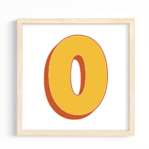 Letterkunstposter, O-monogram, Vet gedrukte initia Poster