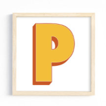 Letterkunstposter, P-monogram, Vetgedrukte initiaa