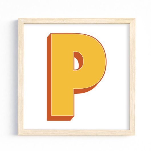Letterkunstposter, P-monogram, Vetgedrukte initiaa Poster