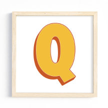 Letterkunstposter, Q-monogram, Vetgedrukte initiël