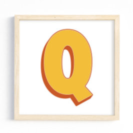 Letterkunstposter, Q-monogram, Vetgedrukte initiël Poster