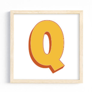 Letterkunstposter, Q-monogram, Vetgedrukte initiël Poster