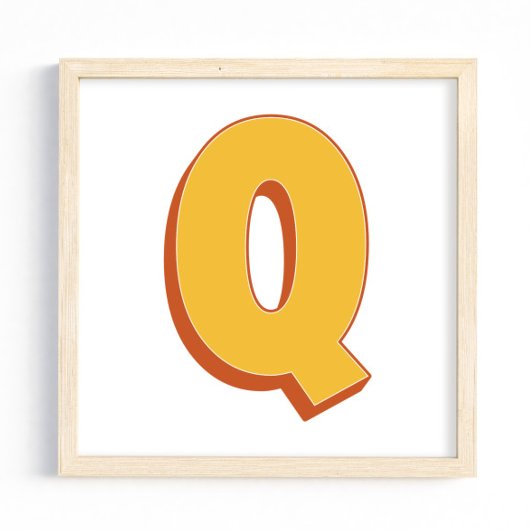 Letterkunstposter, Q-monogram, Vetgedrukte initiël Poster