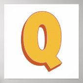 Letterkunstposter, Q-monogram, Vetgedrukte initiël Poster (Voorkant)