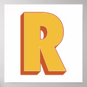 Letterkunstposter, R-monogram, vetgedrukte initiaa Poster (Voorkant)