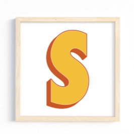 Letterkunstposter, S-monogram, vetgedrukte initiaa Poster