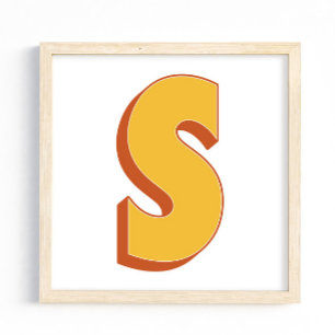 Letterkunstposter, S-monogram, vetgedrukte initiaa Poster