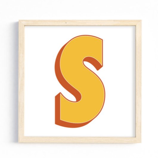 Letterkunstposter, S-monogram, vetgedrukte initiaa Poster