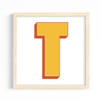 Letterkunstposter, T-monogram, Vette initiële lett