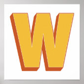 Letterkunstposter, W-monogram, vetgedrukte initiaa Poster (Voorkant)