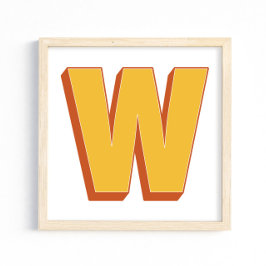 Letterkunstposter, W-monogram, vetgedrukte initiaa Poster