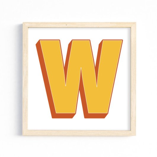 Letterkunstposter, W-monogram, vetgedrukte initiaa Poster