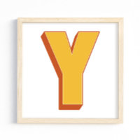Letterkunstposter, Y-monogram, Vet gedrukt initiaa