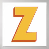 Letterkunstposter, Z-monogram, Vetgedrukte initiaa Poster (Voorkant)