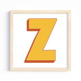 Letterkunstposter, Z-monogram, Vetgedrukte initiaa Poster