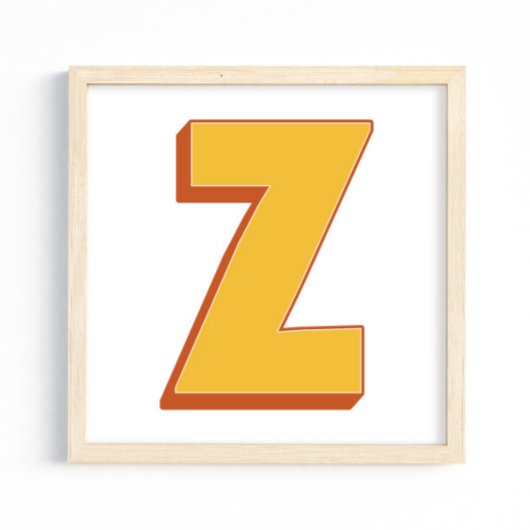 Letterkunstposter, Z-monogram, Vetgedrukte initiaa Poster