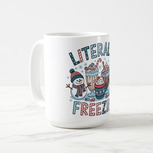 Letterlijk bevriezen koffiemok (Voorkant links)