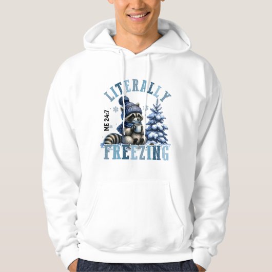 Letterlijk bevriezen Wintertijd Unisex Hoodie (Voorkant)
