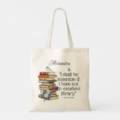 Letterlijk boek Gift Jane Austen Book Lover Quote Tote Bag (Achterkant)