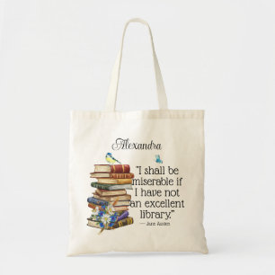 Letterlijk boek Gift Jane Austen Book Lover Quote Tote Bag