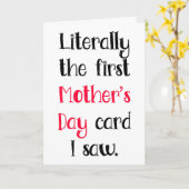 Letterlijk de eerste die ik zag, grappige Moederda Kaart (Gele Bloem)