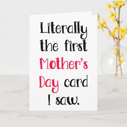 Letterlijk de eerste die ik zag, grappige Moederda Kaart (Gele Bloem)