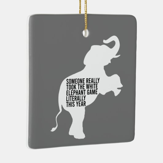 Letterlijk de slechtste witte olifantenGift Keramisch Ornament (Rechts)