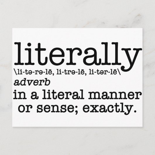 Letterlijk Engelse Grammar Briefkaart (Voorkant)