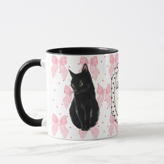 Letterlijk gewoon een meisje Coquette Cat Pink Gir Mok (Links)