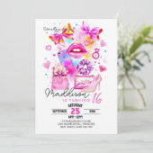 Letterlijk gewoon een meisje UITNODIGING Neon Coqu (Staand voorkant)