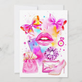 Letterlijk gewoon een meisje UITNODIGING Neon Coqu (Achterkant)