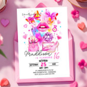 Letterlijk gewoon een meisje UITNODIGING Neon Coqu