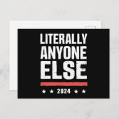 Letterlijk iedereen anders 2024 grappig politiek briefkaart (Voorkant / Achterkant)