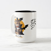 Letterlijk Ik Voor Koffie - Schattigee Halloween K Tweekleurige Koffiemok (Voorkant links)