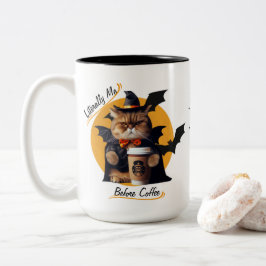 Letterlijk Ik Voor Koffie - Schattigee Halloween K Tweekleurige Koffiemok