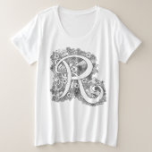 Letterlijk initiaal R-schildertekening Tri-Blend Shirt (Design voorkant)