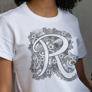 Letterlijk initiaal R-schildertekening Tri-Blend Shirt