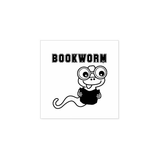 letterlijke boekenwurm rubberstempel (Afrduk)
