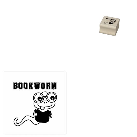 letterlijke boekenwurm rubberstempel (Gestempeld)