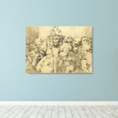 Letterlijke tekens rond de medaille canvas afdruk (Insitu (Houten vloer))